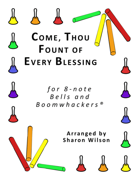 Come, Thou Fount of Every Blessing (for 8-note Bells and Boomwhackers® with Black and White Notes) image number null