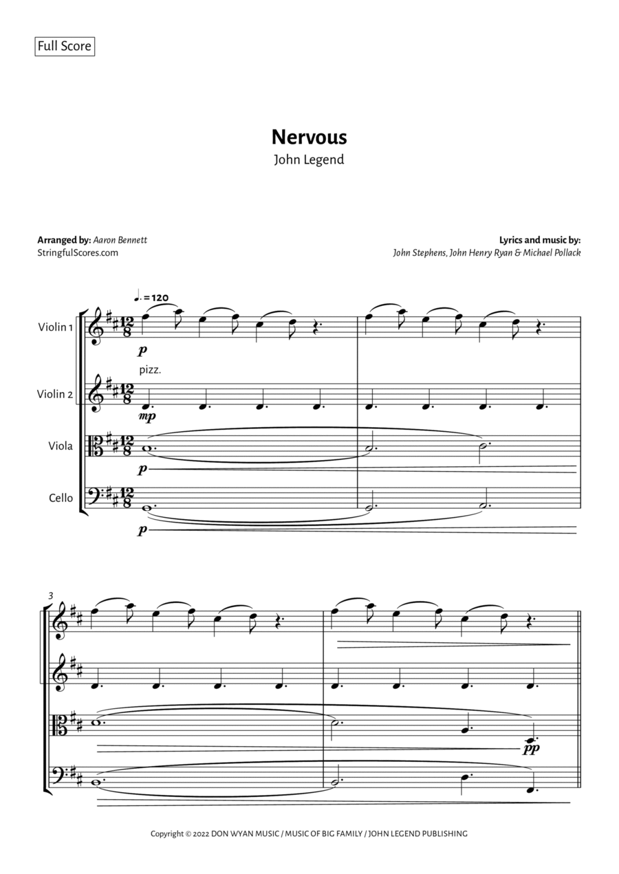 Nervous String Quartet scores gallery preview page 1