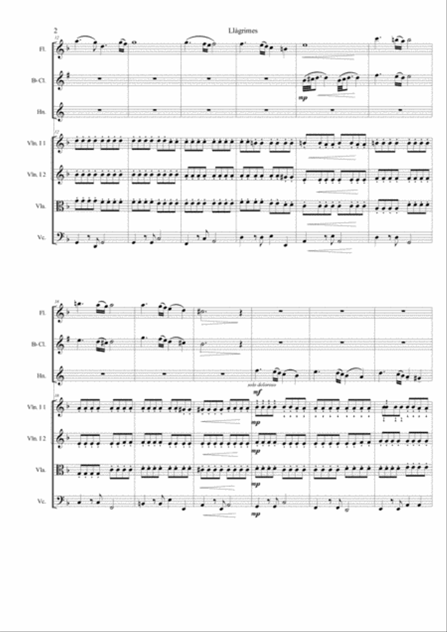 Lagrimas.General i els parts per l'orquestra de corda Full Orchestra scores gallery preview page 2