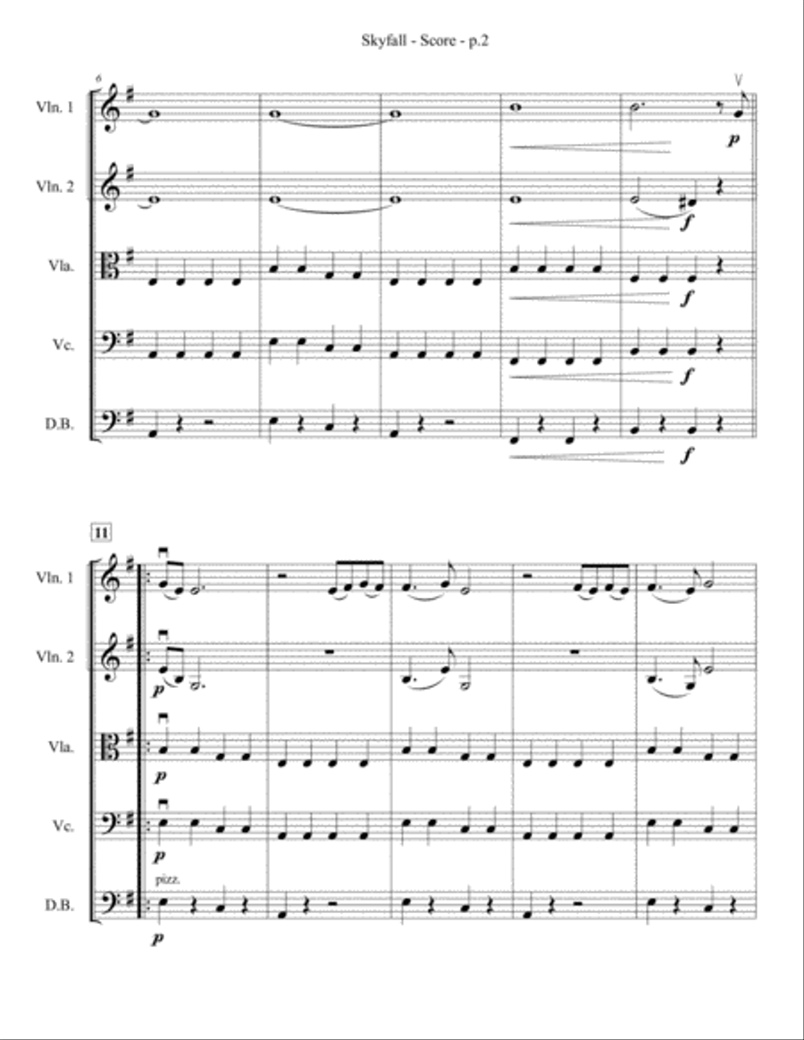 Skyfall String Orchestra scores gallery preview page 3