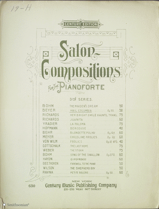 Book cover for Salon Compositions for the Pianoforte: Hail Columbia