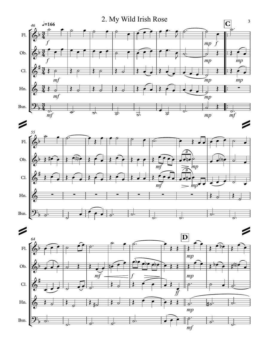 Irish Folksong Suite (for Woodwind Quintet) Woodwind Quintet scores gallery preview page 4