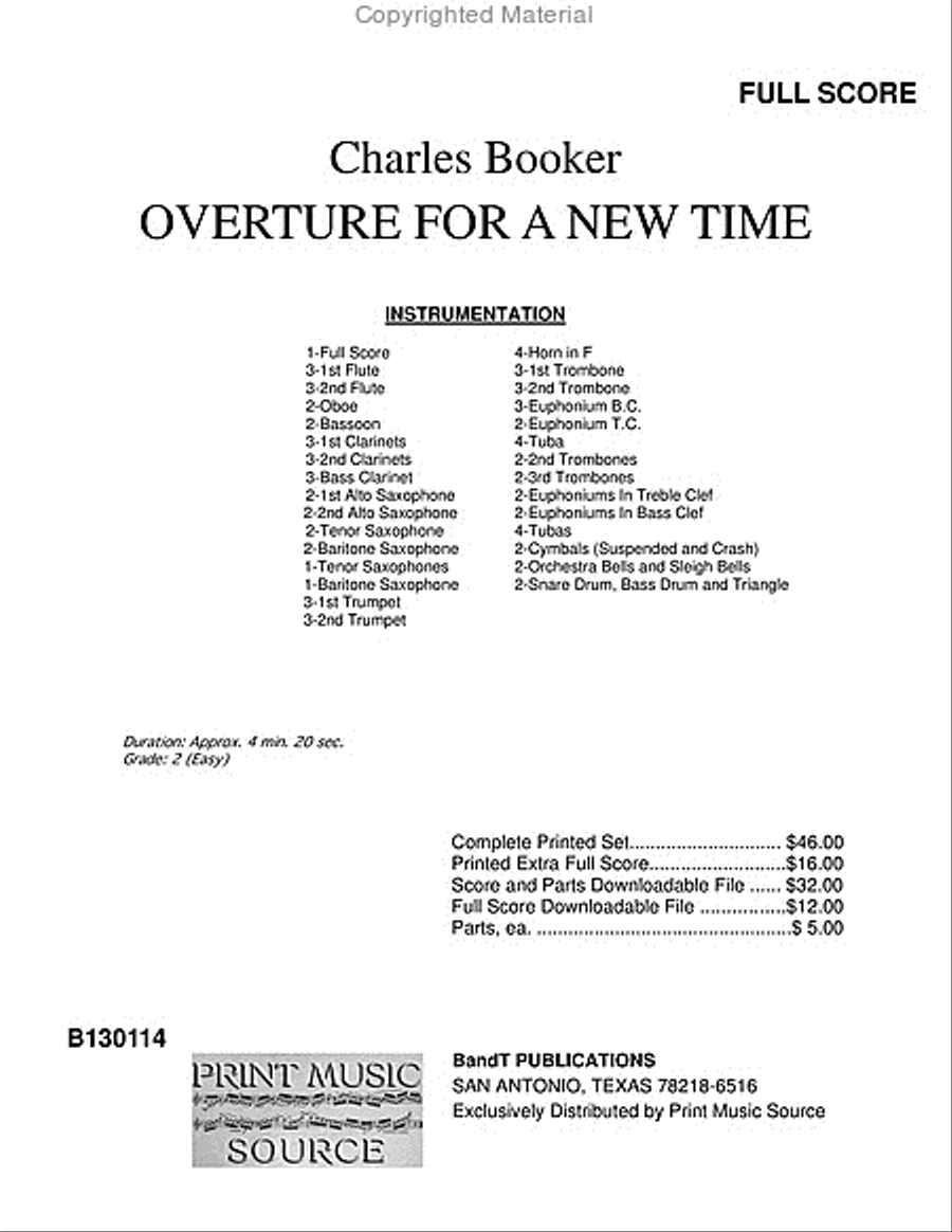 Overture for A New Time Concert Band scores gallery preview page 2