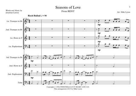 Seasons of Love (from RENT) - Transposed Score