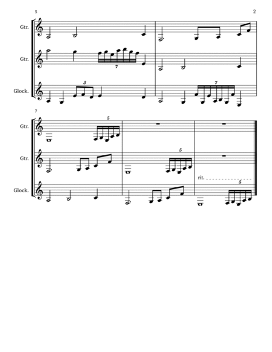 Z 177 for Acoustic Guitars & Glockenspiel Acoustic Guitar scores gallery preview page 2