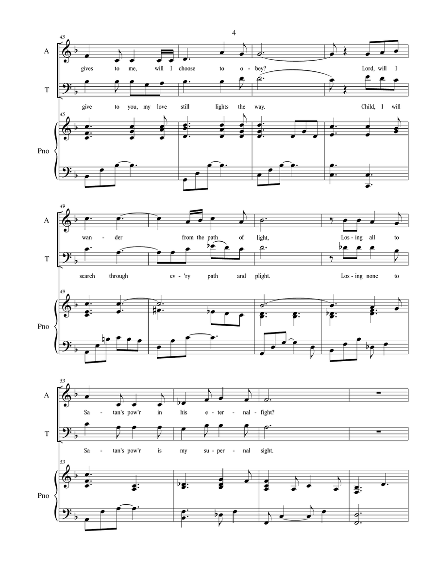 Lord, Is It I? - sacred vocal duet (Alto-Tenor) with piano accompaniment Piano Accompaniment scores gallery preview page 5