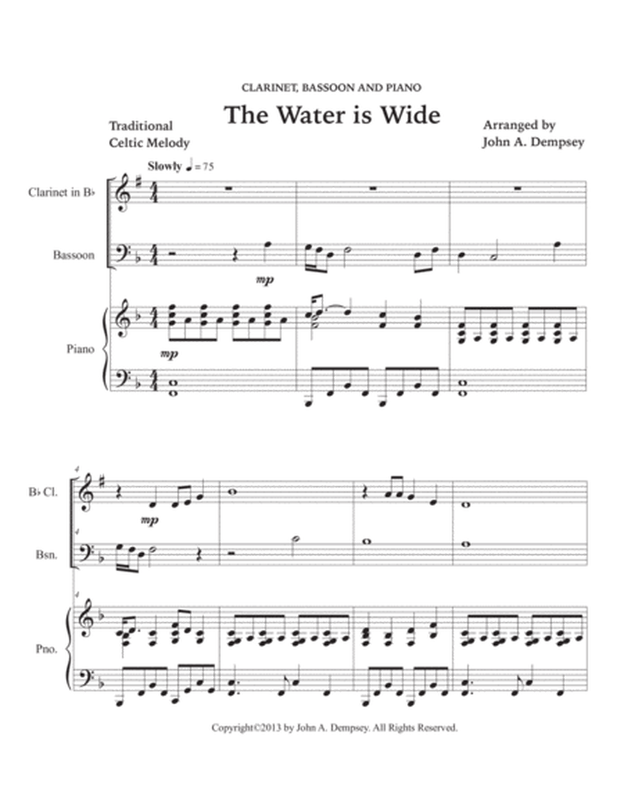 The Water is Wide (Trio for Clarinet, Bassoon and Piano) image number null