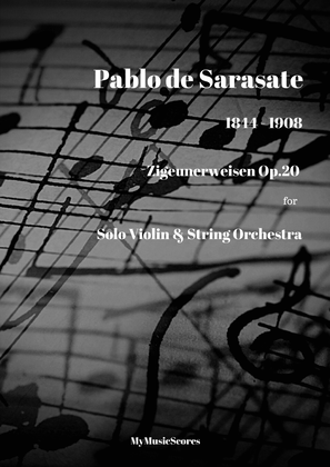 Book cover for Sarasate Zigeunerweisen Op.20 for Violin and String Orchestra