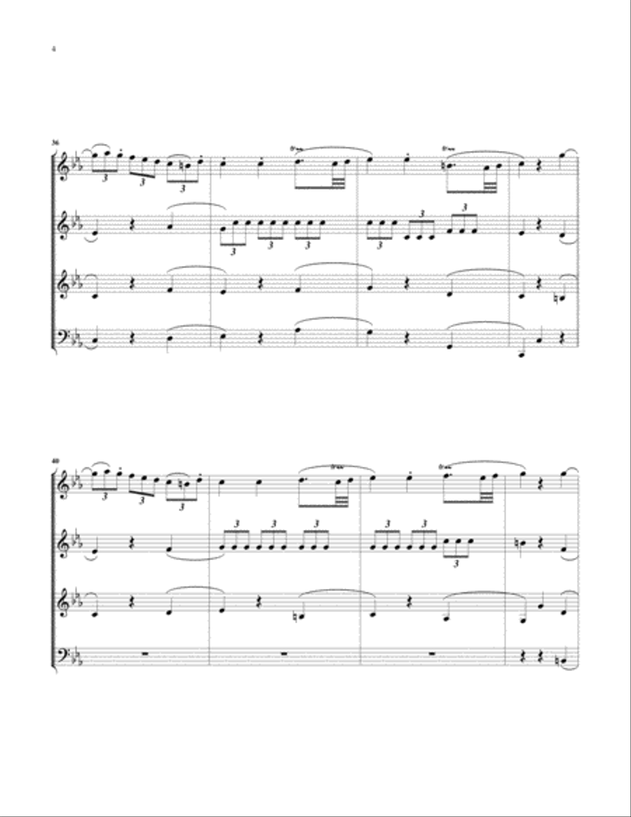Menuetto for Sax Quartet Saxophone Quartet scores gallery preview page 6