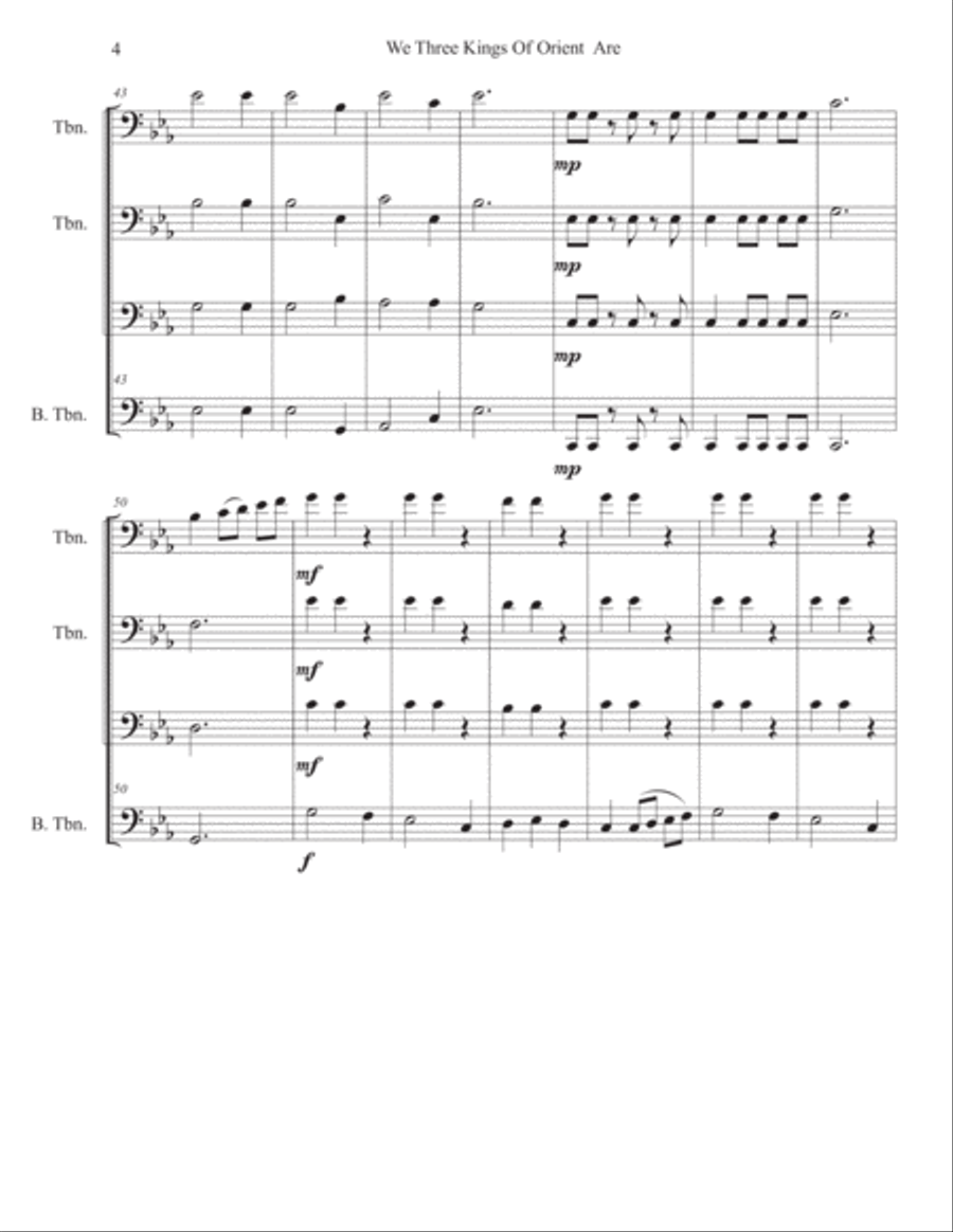 We Three Kings of Orient Are Brass Ensemble scores gallery preview page 5