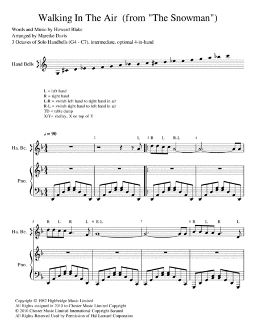 Walking In The Air Walking In The Air Handbell Choir scores gallery preview page 1