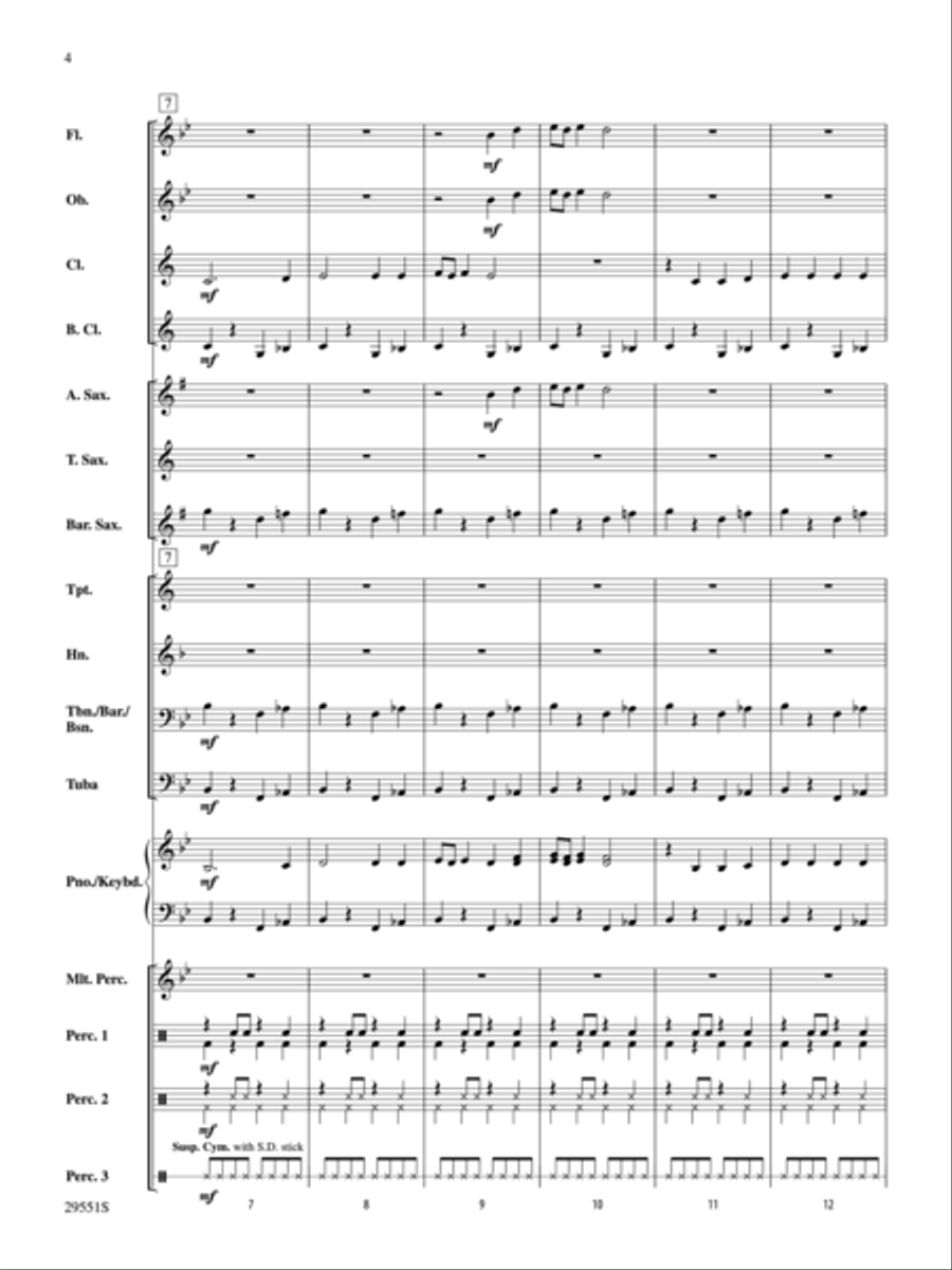 The Rockin' Drummer Boy (Score only) Concert Band Methods scores gallery preview page 3