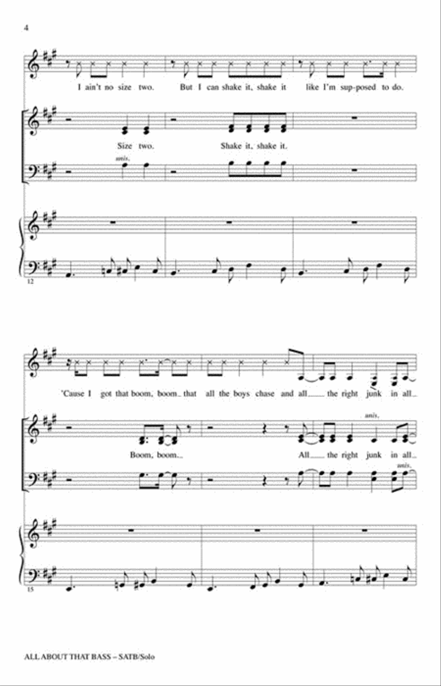 All About That Bass All About That Bass Show Choir scores gallery preview page 4