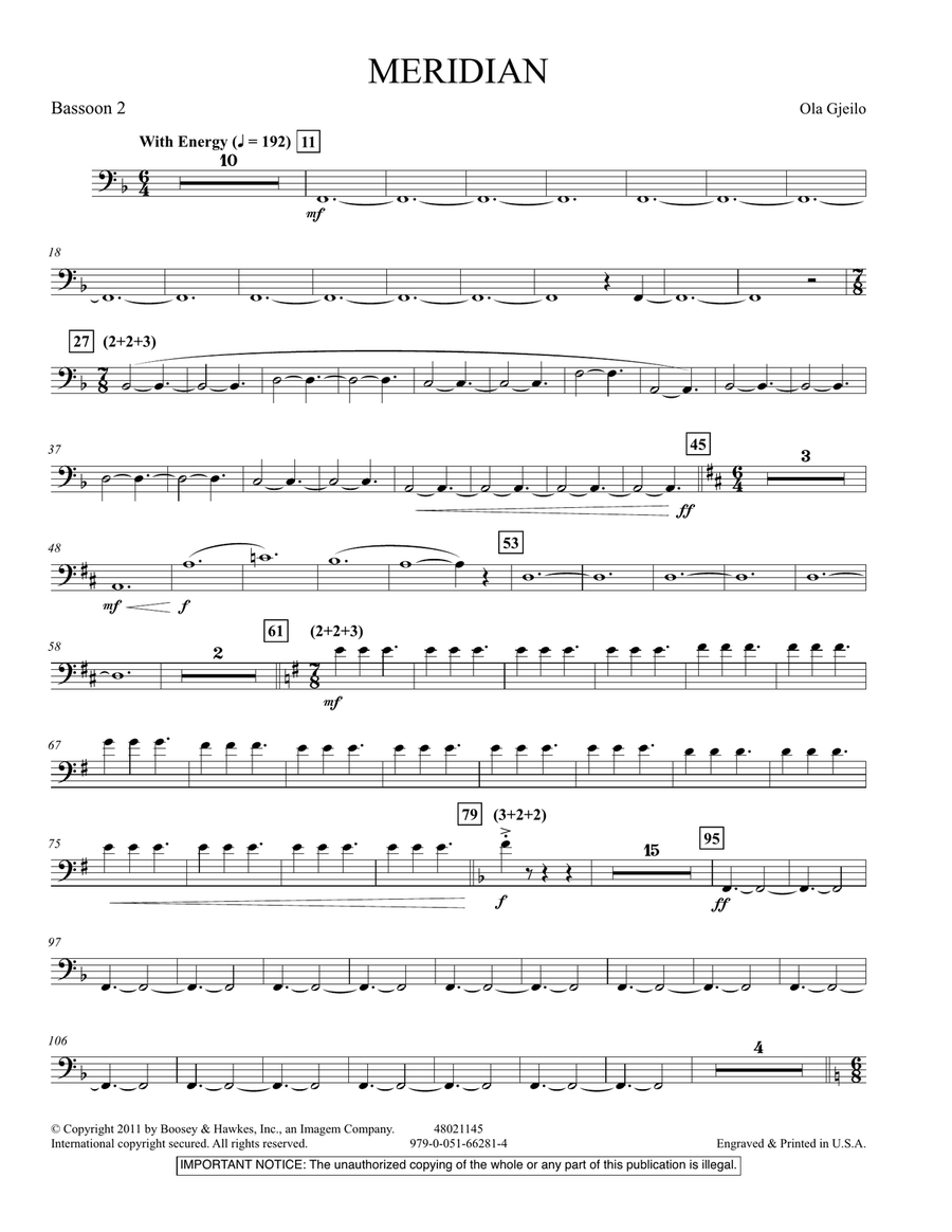 Meridian - Bassoon 2 Concert Band scores gallery preview page 1