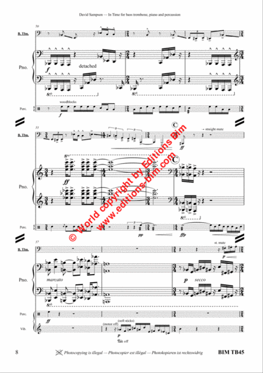 In Time Bass Trombone scores gallery preview page 7