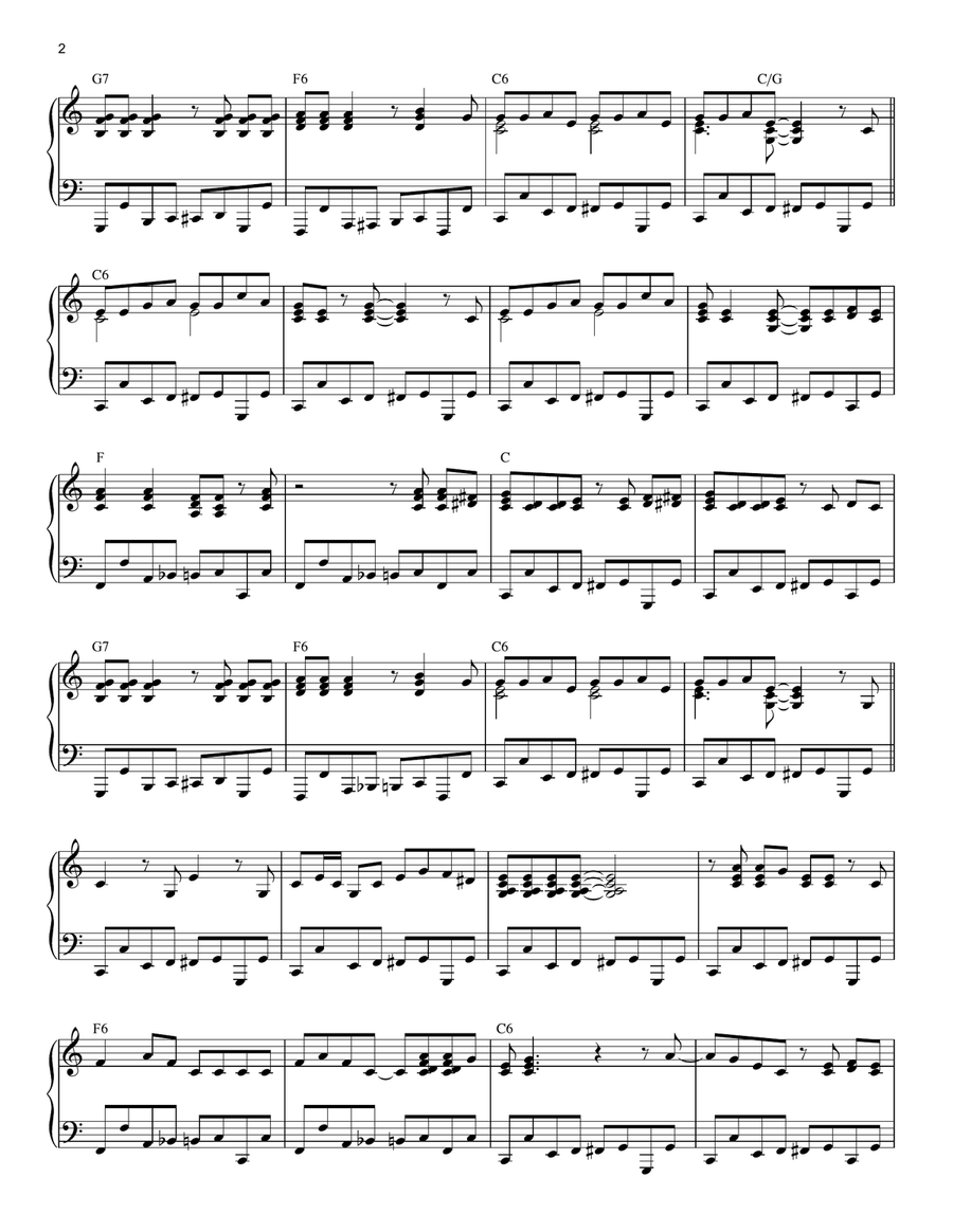 Boogie Woogie Bugle Boy [Jazz version] (arr. Brent Edstrom) Piano Solo scores gallery preview page 2