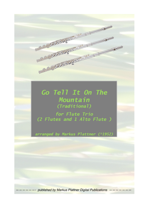 Book cover for ‘Go Tell It On The Mountain’ for Flute Trio (2 flutes and alto flute)