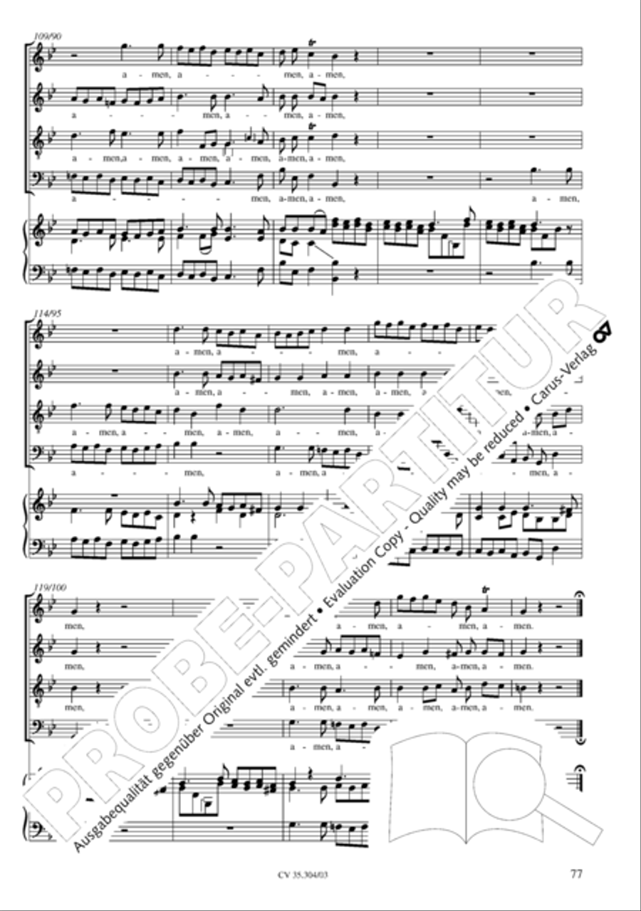 St. Mark Passion (Markus-Passion) 4-Part scores gallery preview page 78