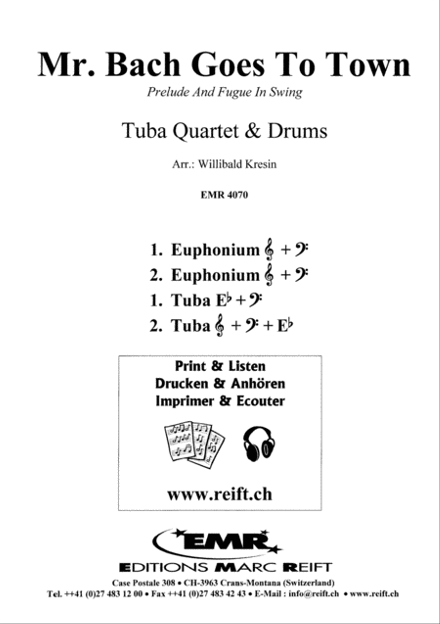 Mr. Bach Goes To Town Tuba Quartet scores gallery preview page 2