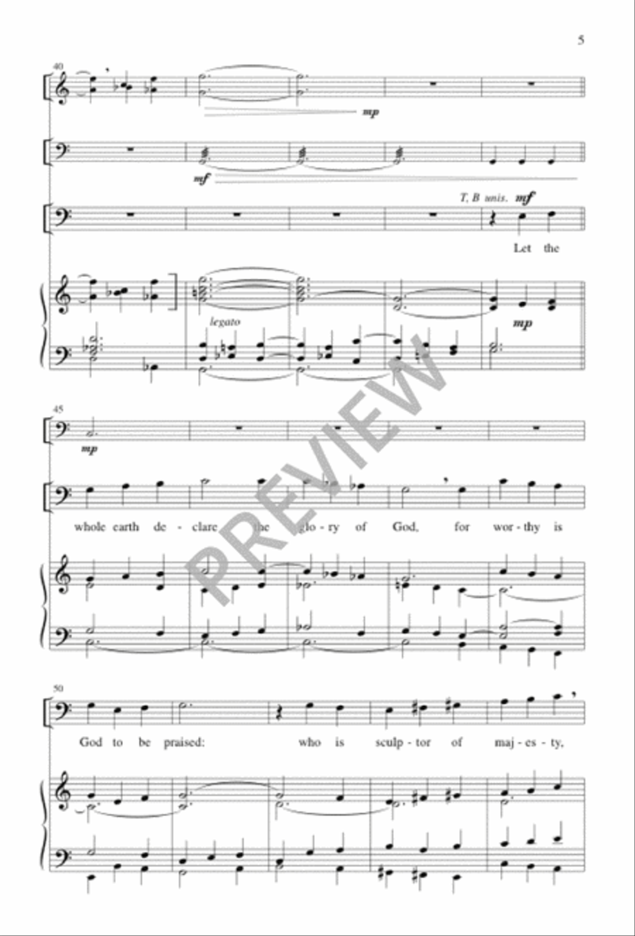 Worthy Is God to Be Praised 4-Part scores gallery preview page 5