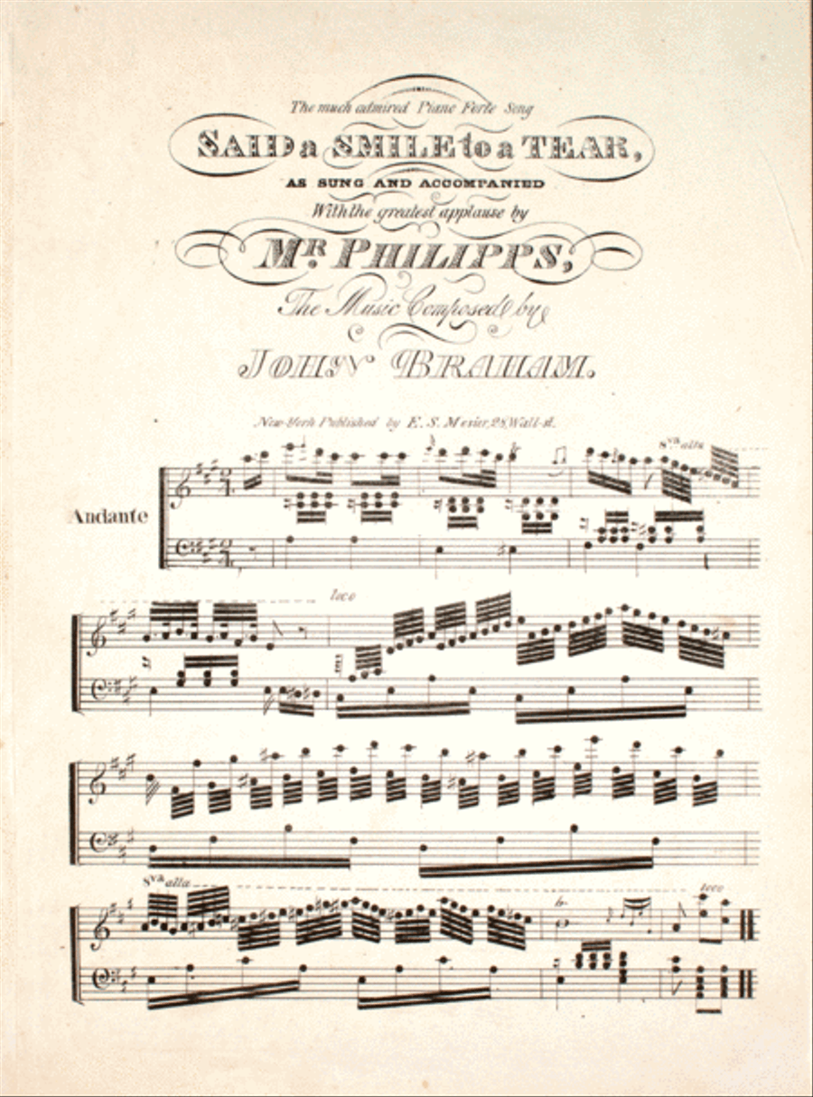 Said a Smile to a Tear. The Much Admired Piano Forte Song Voice scores gallery preview page 1