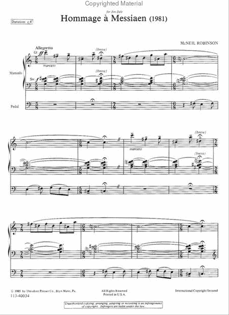 Hommage A Messiaen Chamber Music scores gallery preview page 2