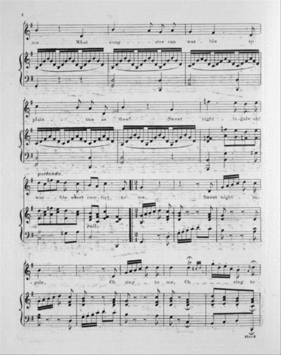 Sweet Nightingale. Song Voice scores gallery preview page 4