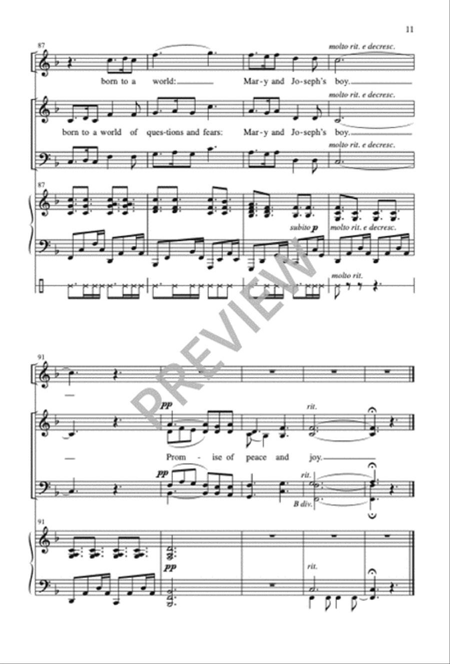 Sing Now a Song of a Child Who Was Born 4-Part scores gallery preview page 12