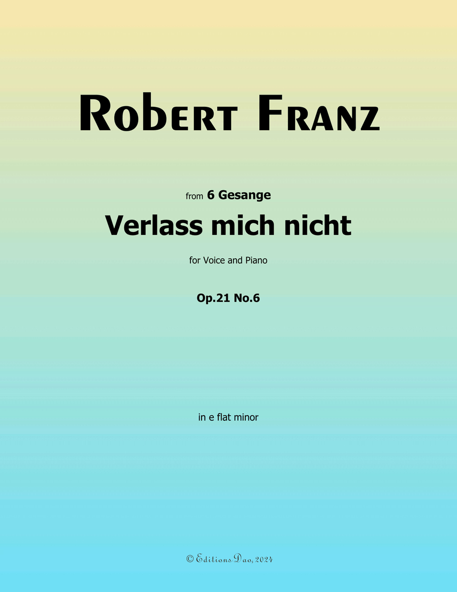 Verlass mich nicht, by Robert Franz, in e flat minor Voice scores gallery preview page 1