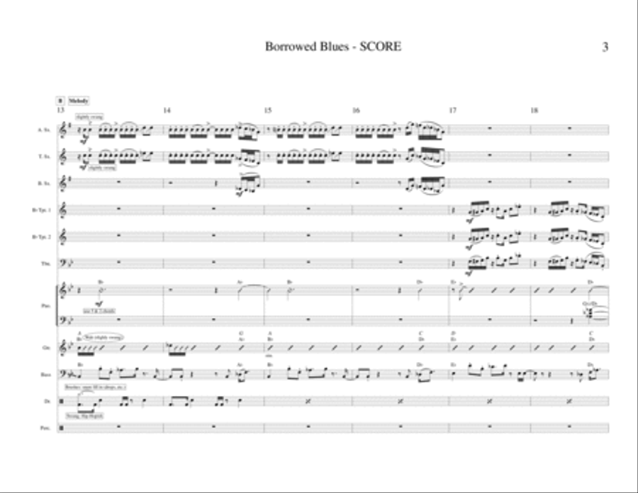Borrowed Blues (Jazz Band) Jazz Ensemble scores gallery preview page 4