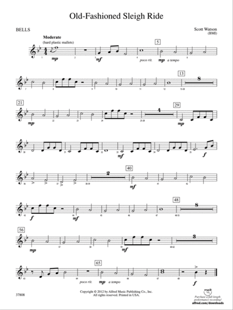 Old-Fashioned Sleigh Ride: Bells Concert Band scores gallery preview page 1
