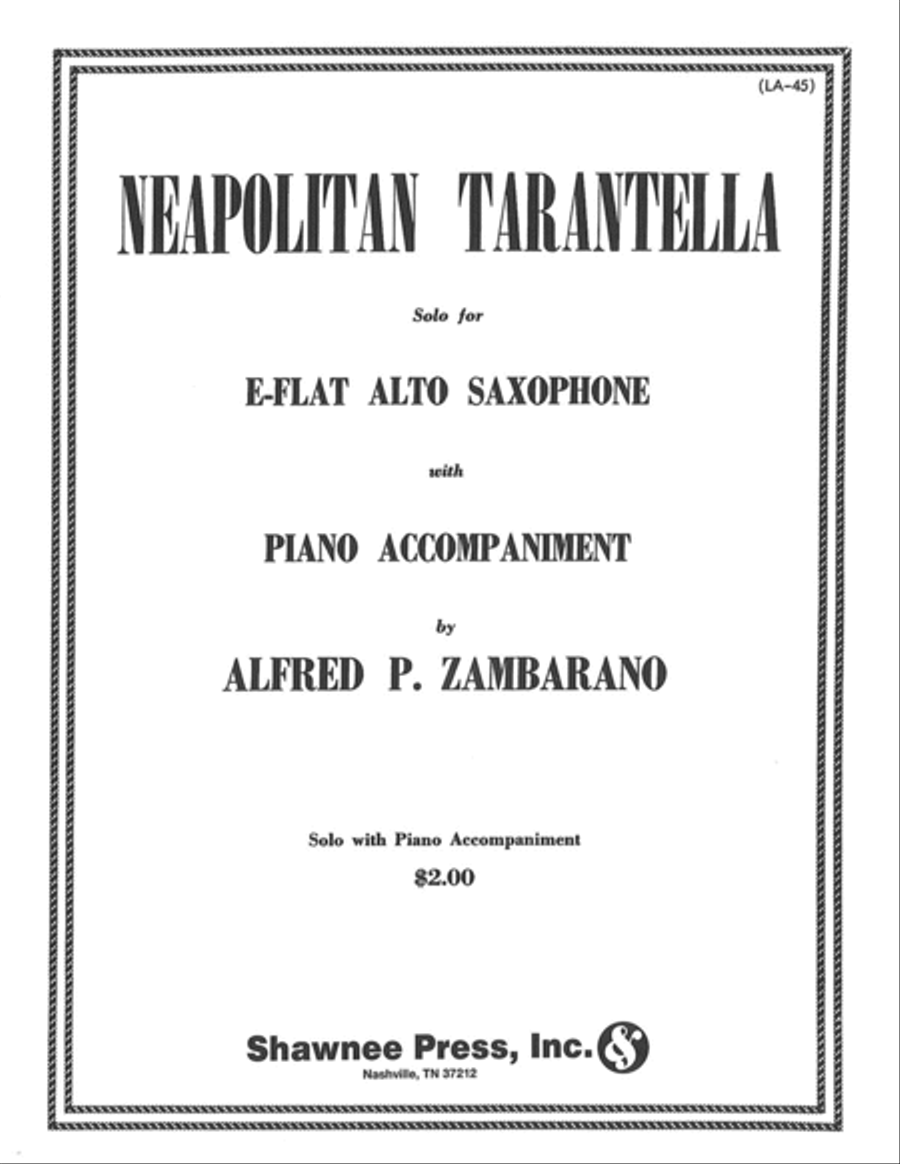 Neapolitan Tarantella Alto Saxophone/Piano Alto Saxophone scores gallery preview page 1