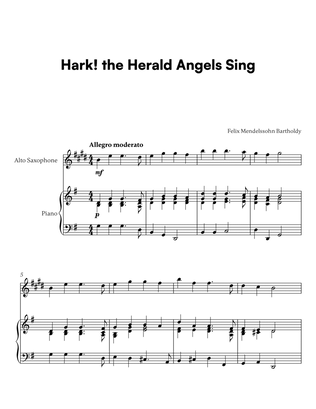 Book cover for Hark! the Herald Angels Sing (for Alto Sax and Piano)