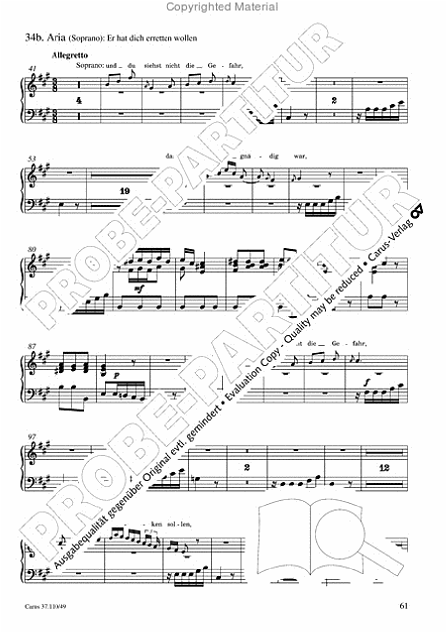 Markuspassion. Werkausgabe Reihe 1, Bd. 7 (Homilius) Organ scores gallery preview page 62