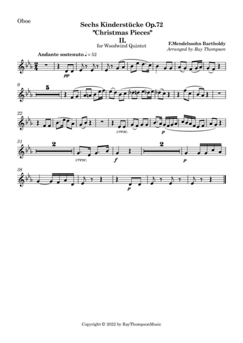Mendelssohn: Sechs Kinderstücke (6 Christmas Pieces) Op.72 No.2 of 6 Andante - wind quintet image number null
