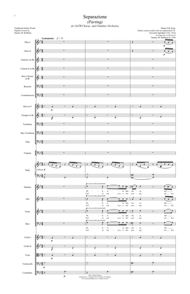 Separazione (Parting) - Version for SATB Chorus and Orchestra