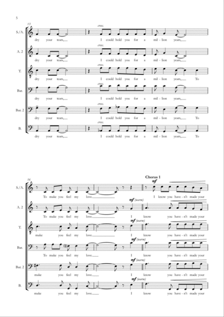 Make You Feel My Love A Cappella scores gallery preview page 5