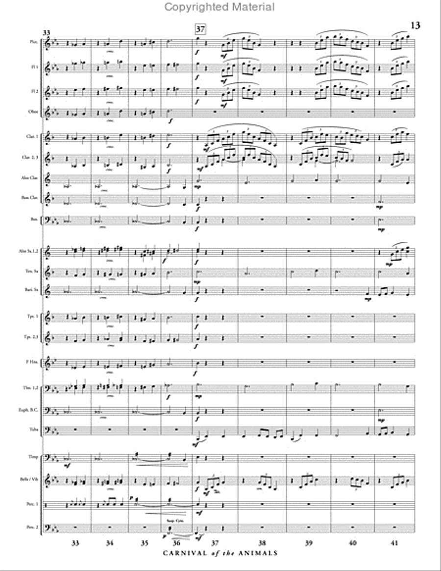 Carnival of the Animals Carnival of the Animals Concert Band scores gallery preview page 14