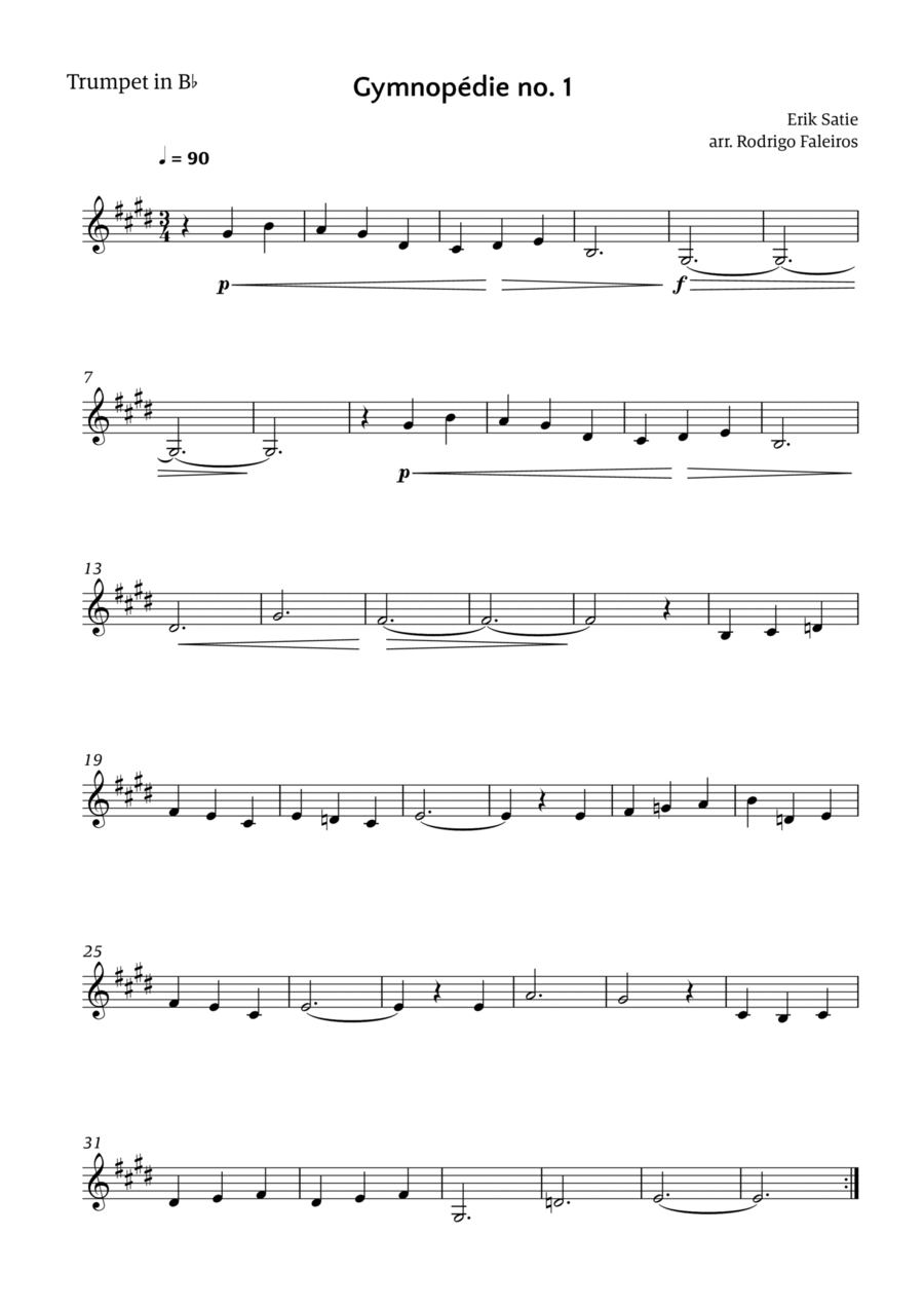 Gymnopédie no. 1 Chamber Music scores gallery preview page 1
