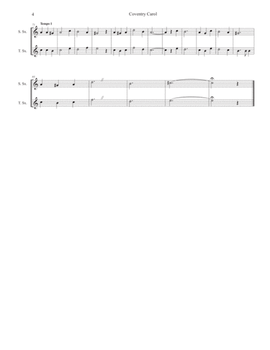 Coventry Carol (Duet for Soprano and Tenor Saxophone) image number null
