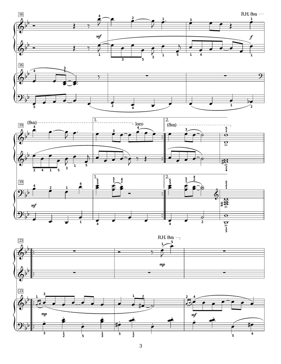 Magnetic Rag Piano Duet scores gallery preview page 3