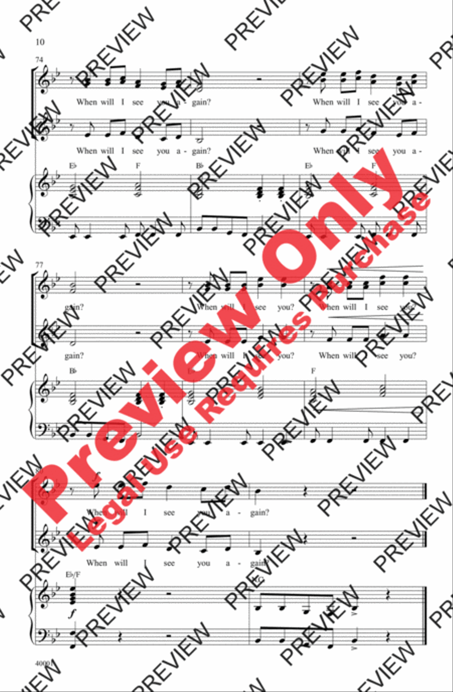 When Will I See You Again Women's Choir scores gallery preview page 10