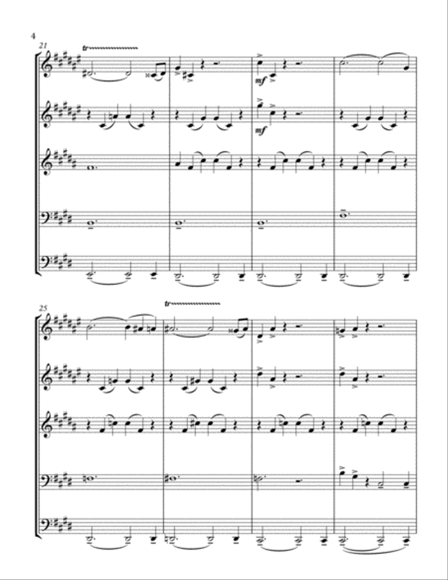 RIMSKY KORSAKOV. 1844-1908 SCHEHERAZADA SUITE - BRASS QUINTET arrenged by KHUUSHAAN BATZAYA Brass Quintet scores gallery preview page 4