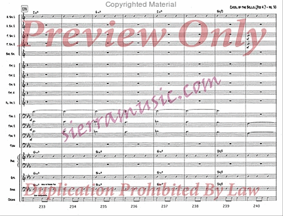 Carol of the Bells (pro) Jazz Ensemble scores gallery preview page 31