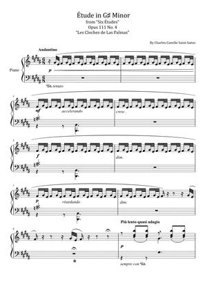 Book cover for Saint-Saëns - Étude in G♯ Minor - from “Six Études” Op.111 No. 4 “Les Cloches de Las Palmas”
