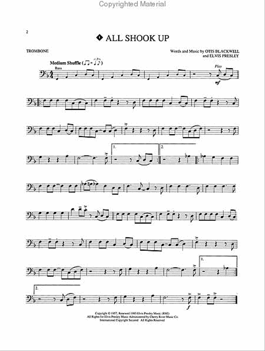 Elvis Presley for Trombone Trombone scores gallery preview page 2