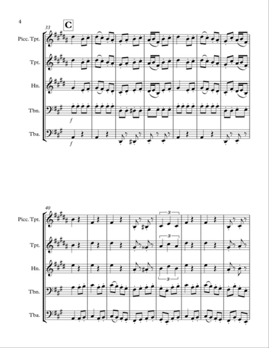 Rondo Alla Turca: Brass Quintet Brass Quintet scores gallery preview page 4