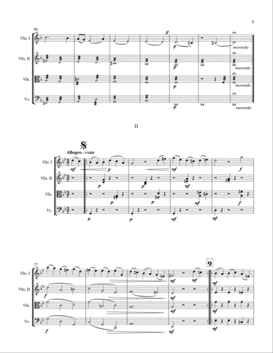 String Quartet No.5 in D minor String Quartet scores gallery preview page 5