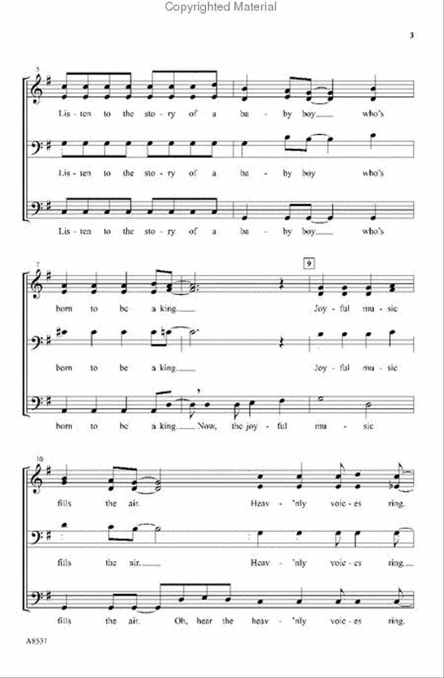 Listen to the Angels Sing 4-Part scores gallery preview page 3