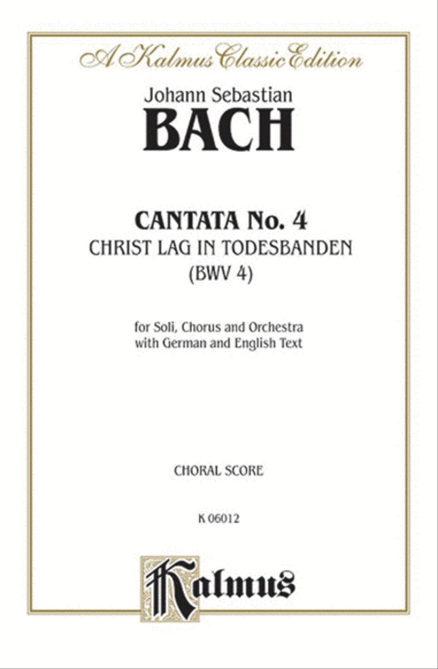 Cantata No. 4 -- Christ lag in Todesbanden 4-Part scores gallery preview page 1